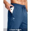 G Gradual Men’s Joggers with Zipper Pockets Athletic Workout Gym Pants Stretch Running Track Jogging Sweatpants for Men(Blue)
