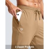 G Gradual Men’s Joggers with Zipper Pockets Athletic Workout Gym Pants Stretch Running Track Jogging Sweatpants for Men(Dark Khaki)