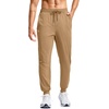 G Gradual Men’s Joggers with Zipper Pockets Athletic Workout Gym Pants Stretch Running Track Jogging Sweatpants for Men(Dark Khaki)