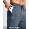 G Gradual Men’s Joggers with Zipper Pockets Athletic Workout Gym Pants Stretch Running Track Jogging Sweatpants for Men(Dusty Blue)