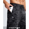 G Gradual Men’s Joggers with Zipper Pockets Athletic Workout Gym Pants Stretch Running Track Jogging Sweatpants for Men(Grey Camo)