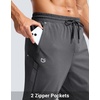 G Gradual Men’s Joggers with Zipper Pockets Athletic Workout Gym Pants Stretch Running Track Jogging Sweatpants for Men(Heather Charcoal)