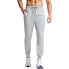 G Gradual Men’s Joggers with Zipper Pockets Athletic Workout Gym Pants Stretch Running Track Jogging Sweatpants for Men(Heather Grey Green)