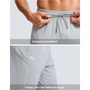 G Gradual Men’s Joggers with Zipper Pockets Athletic Workout Gym Pants Stretch Running Track Jogging Sweatpants for Men(Heather Grey Green)