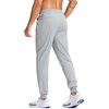 G Gradual Men’s Joggers with Zipper Pockets Athletic Workout Gym Pants Stretch Running Track Jogging Sweatpants for Men(Heather Grey Green)