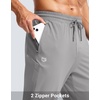 G Gradual Men’s Joggers with Zipper Pockets Athletic Workout Gym Pants Stretch Running Track Jogging Sweatpants for Men(Light Grey)