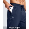 G Gradual Men’s Joggers with Zipper Pockets Athletic Workout Gym Pants Stretch Running Track Jogging Sweatpants for Men(Navy)