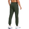 G Gradual Men’s Joggers with Zipper Pockets Athletic Workout Gym Pants Stretch Running Track Jogging Sweatpants for Men(Olive Green)