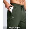 G Gradual Men’s Joggers with Zipper Pockets Athletic Workout Gym Pants Stretch Running Track Jogging Sweatpants for Men(Olive Green)
