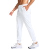 G Gradual Men’s Joggers with Zipper Pockets Athletic Workout Gym Pants Stretch Running Track Jogging Sweatpants for Men(White)