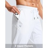G Gradual Men’s Joggers with Zipper Pockets Athletic Workout Gym Pants Stretch Running Track Jogging Sweatpants for Men(White)