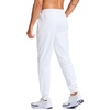 G Gradual Men’s Joggers with Zipper Pockets Athletic Workout Gym Pants Stretch Running Track Jogging Sweatpants for Men(White)