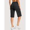 G Gradual Women’s 14″ Bermuda Long Shorts Knee Length High Waisted Athletic Shorts with Pockets Stretch Casual Summer Walking(Black)