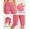 G Gradual Women’s 14″ Bermuda Long Shorts Knee Length High Waisted Athletic Shorts with Pockets Stretch Casual Summer Walking(Briar Rose)
