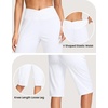 G Gradual Women’s 14″ Bermuda Long Shorts Knee Length High Waisted Athletic Shorts with Pockets Stretch Casual Summer Walking(C White)