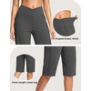 G Gradual Women’s 14″ Bermuda Long Shorts Knee Length High Waisted Athletic Shorts with Pockets Stretch Casual Summer Walking(Dark Grey)