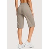 G Gradual Women’s 14″ Bermuda Long Shorts Knee Length High Waisted Athletic Shorts with Pockets Stretch Casual Summer Walking(Dark Khaki)