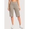 G Gradual Women’s 14″ Bermuda Long Shorts Knee Length High Waisted Athletic Shorts with Pockets Stretch Casual Summer Walking(Dark Khaki)