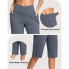G Gradual Women’s 14″ Bermuda Long Shorts Knee Length High Waisted Athletic Shorts with Pockets Stretch Casual Summer Walking(Dusty Blue)