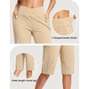 G Gradual Women’s 14″ Bermuda Long Shorts Knee Length High Waisted Athletic Shorts with Pockets Stretch Casual Summer Walking(Khaki)