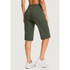 G Gradual Women’s 14″ Bermuda Long Shorts Knee Length High Waisted Athletic Shorts with Pockets Stretch Casual Summer Walking(Sage)