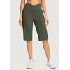 G Gradual Women’s 14″ Bermuda Long Shorts Knee Length High Waisted Athletic Shorts with Pockets Stretch Casual Summer Walking(Sage)