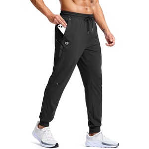 G Gradual Men’s Joggers with Zipper Pockets Athletic Workout Gym Pants Stretch Running Track Jogging Sweatpants for Men(Black)