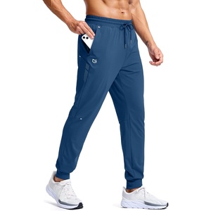 G Gradual Men’s Joggers with Zipper Pockets Athletic Workout Gym Pants Stretch Running Track Jogging Sweatpants for Men(Blue)