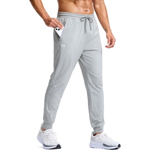 G Gradual Men’s Joggers with Zipper Pockets Athletic Workout Gym Pants Stretch Running Track Jogging Sweatpants for Men(Heather Grey Green)