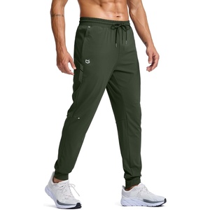 G Gradual Men’s Joggers with Zipper Pockets Athletic Workout Gym Pants Stretch Running Track Jogging Sweatpants for Men(Olive Green)