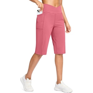 G Gradual Women’s 14″ Bermuda Long Shorts Knee Length High Waisted Athletic Shorts with Pockets Stretch Casual Summer Walking(Briar Rose)