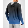 Men’s Sun Protection Hoodie Shirts Long Sleeve UPF 50+ Swim Shirts for Men Rash Guard Fishing Shirt Quick Dry(Gradient Black Blue)