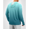 Men’s Sun Protection Hoodie Shirts Long Sleeve UPF 50+ Swim Shirts for Men Rash Guard Fishing Shirt Quick Dry(Gradient Blue Green)