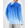 Men’s Sun Protection Hoodie Shirts Long Sleeve UPF 50+ Swim Shirts for Men Rash Guard Fishing Shirt Quick Dry(Gradient Blue White)