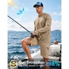 Men’s Sun Protection Hoodie Shirts Long Sleeve UPF 50+ Swim Shirts for Men Rash Guard Fishing Shirt Quick Dry(Khaki)