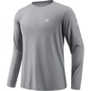 Men’s Sun Protection Long Sleeve Grid Shirts UPF 50+ Rash Guard Swim Lightweight Cooling UV Shirt(Silver Grey)