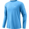 Men’s Sun Protection Long Sleeve Grid Shirts UPF 50+ Rash Guard Swim Lightweight Cooling UV Shirt(Sky Blue)