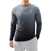 Men’s Sun Protection Long Sleeve Shirts UPF 50+(Gradient Grey Black)