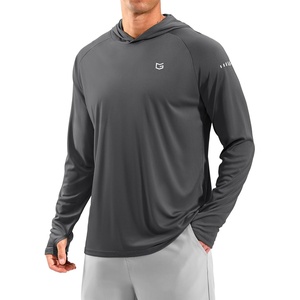 Men’s Sun Protection Hoodie Shirts Long Sleeve UPF 50+ Swim Shirts for Men Rash Guard Fishing Shirt Quick Dry(Dark Grey)