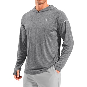 Men’s Sun Protection Hoodie Shirts Long Sleeve UPF 50+ Swim Shirts for Men Rash Guard Fishing Shirt Quick Dry(Heather Dusty White)