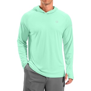 Men’s Sun Protection Hoodie Shirts Long Sleeve UPF 50+ Swim Shirts for Men Rash Guard Fishing Shirt Quick Dry(Mint Green)