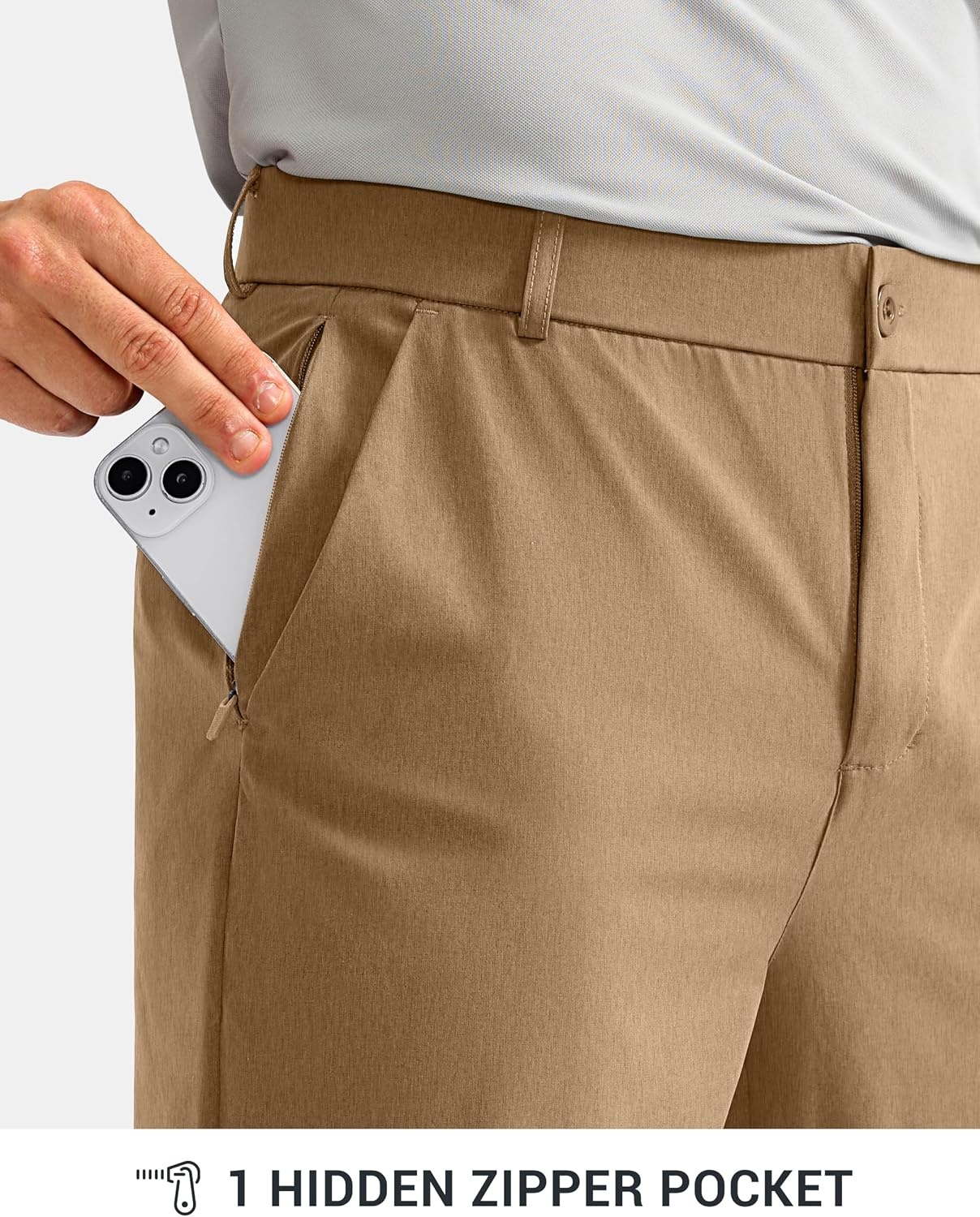image:imageG Gradual Mens Golf Pants with 5 Pockets 303234 Lightweight Quick Dry Stretch Work Dress Pants Casual Slacks for MenKhaki SandW30 L30