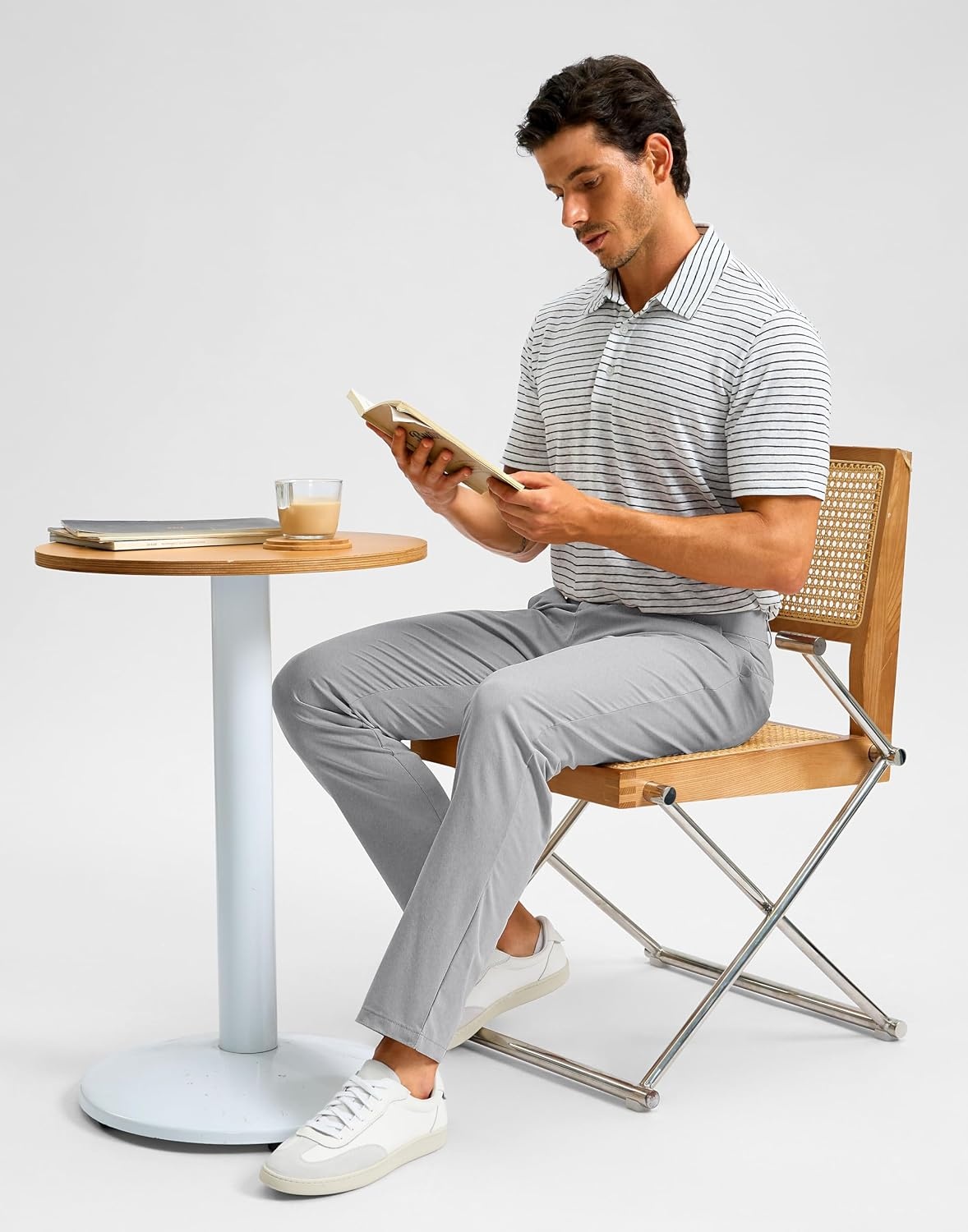 image:imageG Gradual Mens Golf Pants with 5 Pockets 303234 Lightweight Quick Dry Stretch Work Dress Pants Casual Slacks for MenLight GreyW33 L30