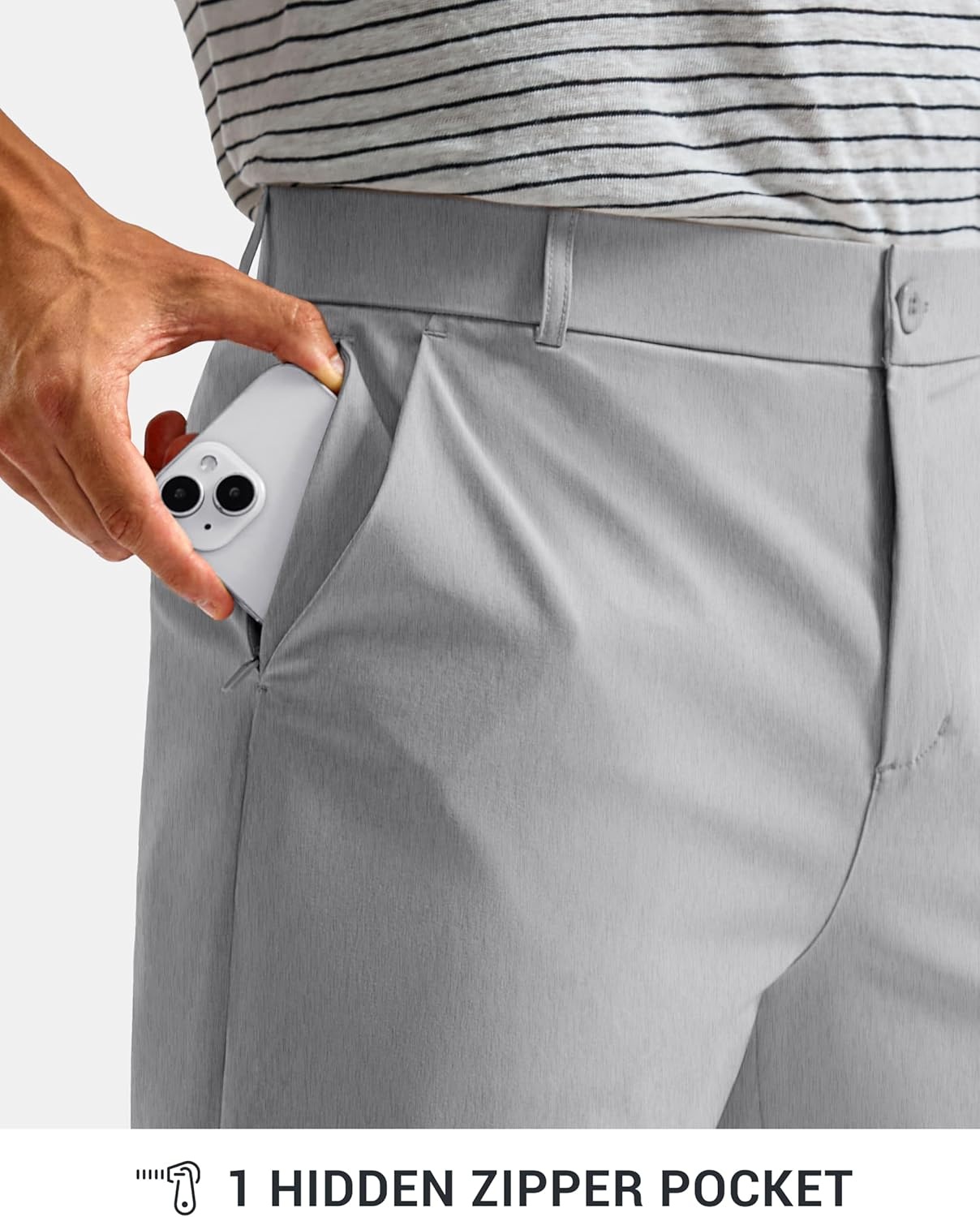image:imageG Gradual Mens Golf Pants with 5 Pockets 303234 Lightweight Quick Dry Stretch Work Dress Pants Casual Slacks for MenLight GreyW33 L30