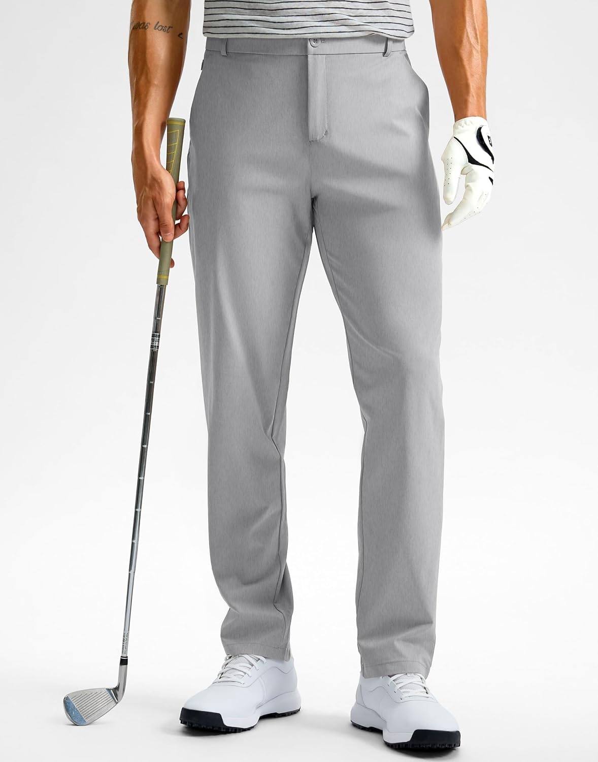 image:imageG Gradual Mens Golf Pants with 5 Pockets 303234 Lightweight Quick Dry Stretch Work Dress Pants Casual Slacks for MenLight GreyW33 L30