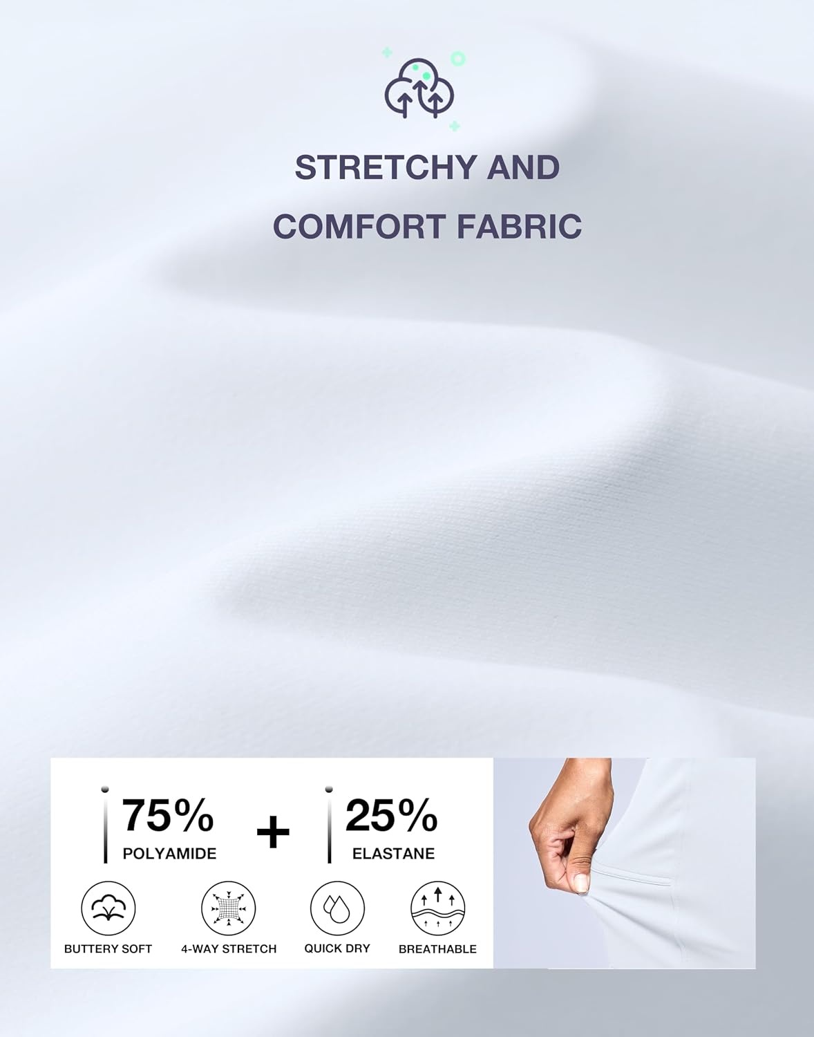 image:imageG Gradual Womens 7 Athletic Hiking Long Shorts with Pockets High Waisted Stretchy Bermuda Shorts for Women Workout CasualWhite