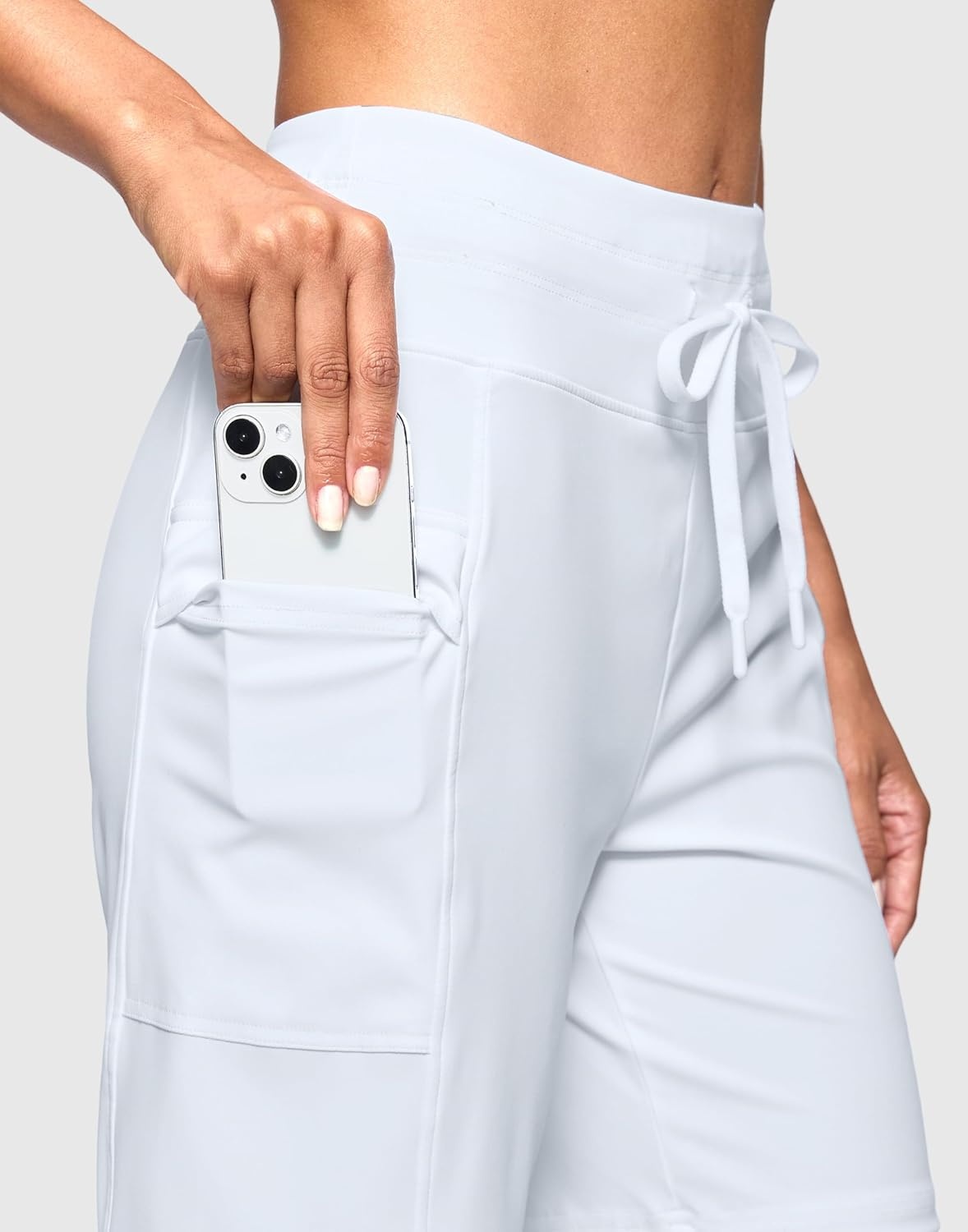 image:imageG Gradual Womens 7 Athletic Hiking Long Shorts with Pockets High Waisted Stretchy Bermuda Shorts for Women Workout CasualWhite