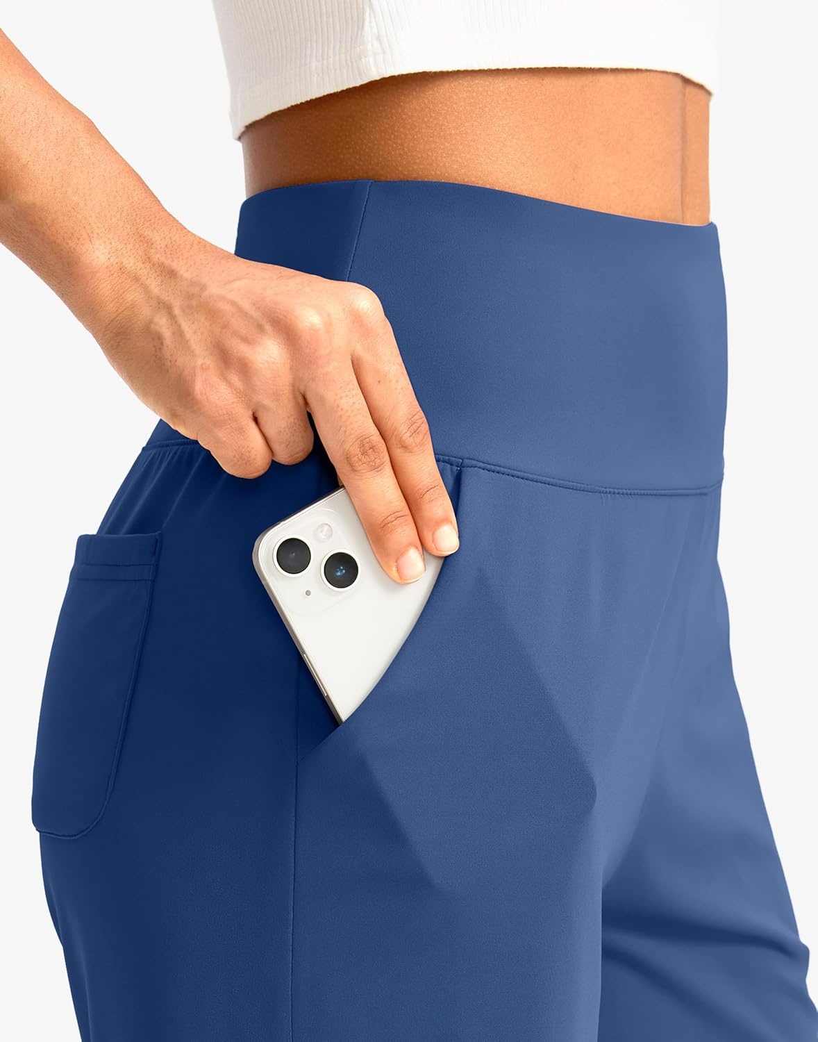 image:imageG Gradual Womens Bermuda Long Shorts with Pockets 975 High Waisted Shorts for Women Walking Athletic WorkoutBlue