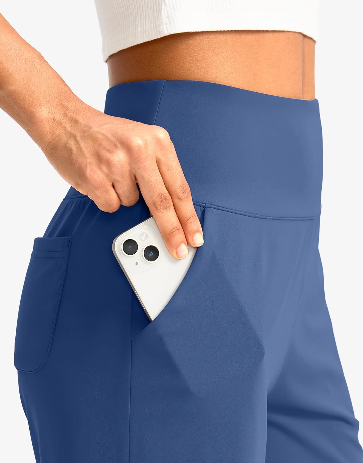 image:imageG Gradual Womens Bermuda Long Shorts with Pockets 975 High Waisted Shorts for Women Walking Athletic WorkoutBlue