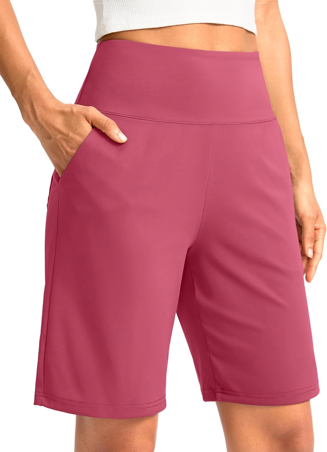 image:imageG Gradual Womens Bermuda Long Shorts with Pockets 975 High Waisted Shorts for Women Walking Athletic WorkoutBriar Rose